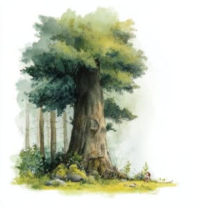 Contos curtos para crianças - O velho carvalho e a coragem dos animais